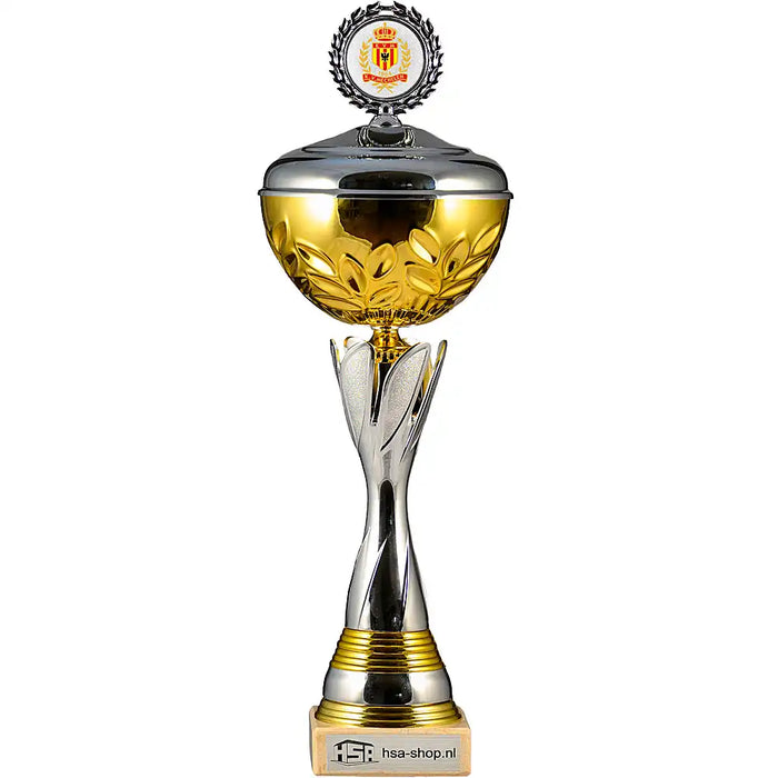 Beker Angie van 49 cm hoog met voorbeeld logo van KV Mechelen.