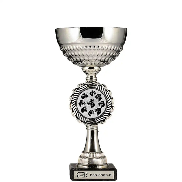 Beker Juna 24.5 cm met standaard afbeelding diverse honden rassen.