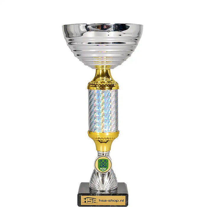 Beker Lindy 27 cm met Hockey Push logo uit Breda.