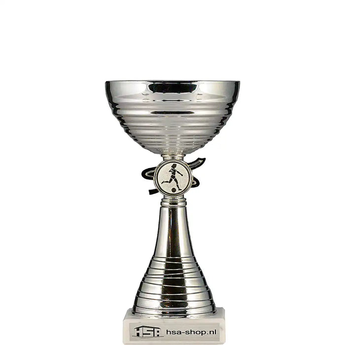 Beker Wianka 19,5 cm met dames voetbal afbeelding.