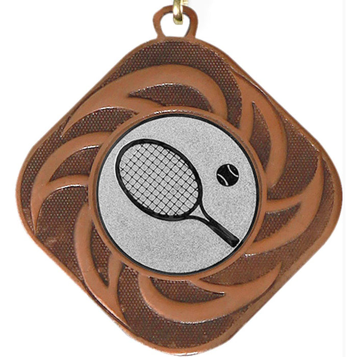 Medaille Cayden bronskleurig met standaard tennis afbeelding