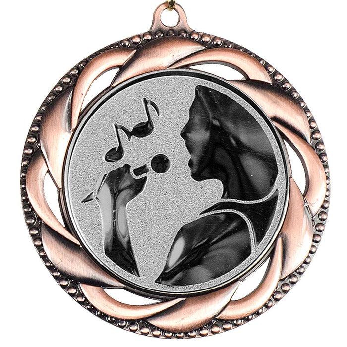 Medaille Edmund brons met afbeelding van zanger