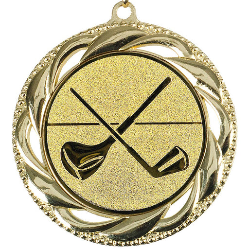 Medaille Edmund goud met afbeelding van golfstokken
