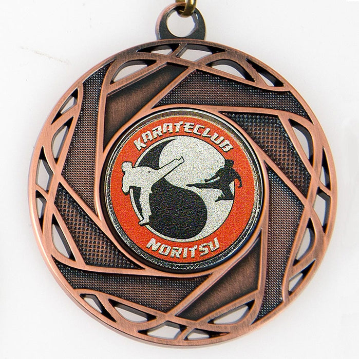 Medaille Jacey brons met logo van karateclub Noritsu