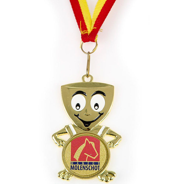 Medaille Klemens goud met logo Manege Molenschot