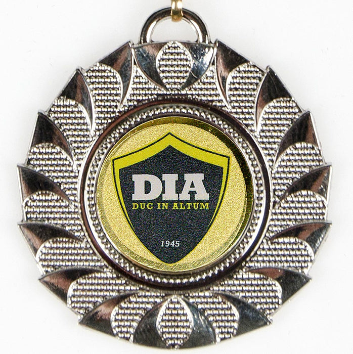 Medaille Viorea zilverkleurig met logo van vv DIA