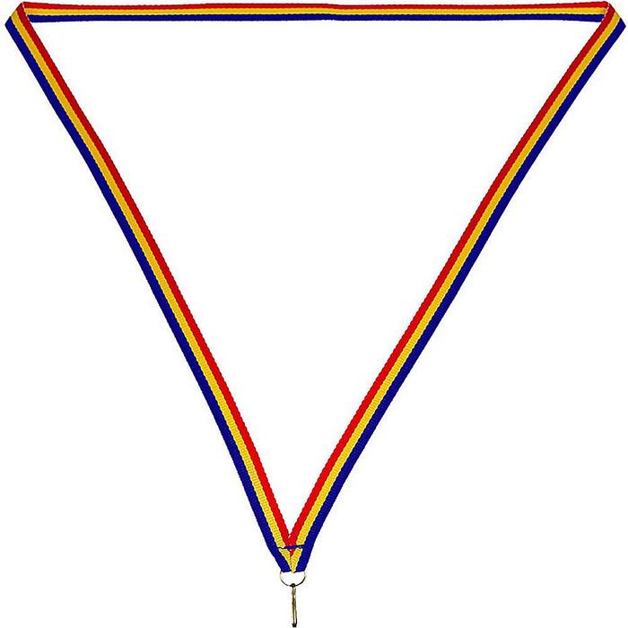 Medaille lint 10 mm blauw-geel-rood