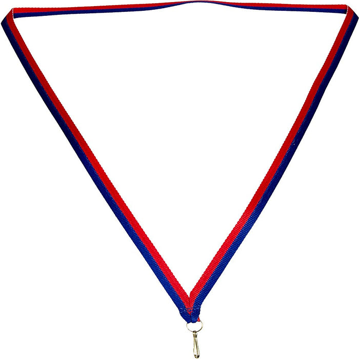 Medaille lint 10 mm blauw-rood