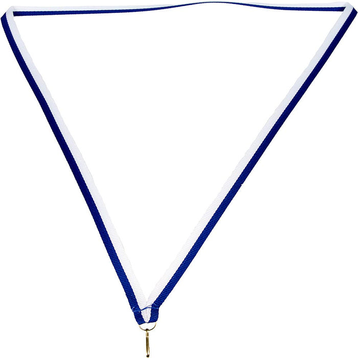 Medaille lint 10 mm blauw-wit