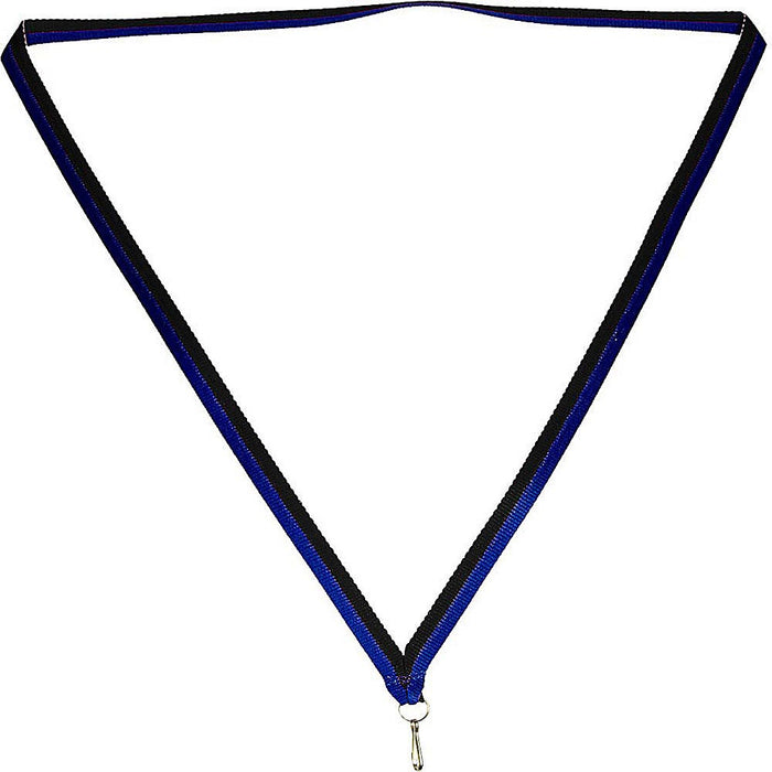 Medaille lint 10 mm blauw-zwart