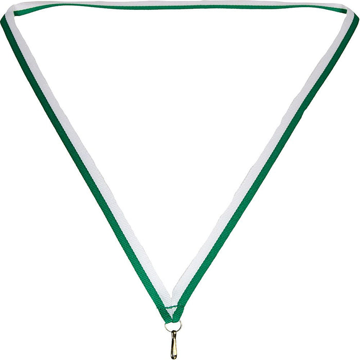 Medaille lint 10 mm groen-wit