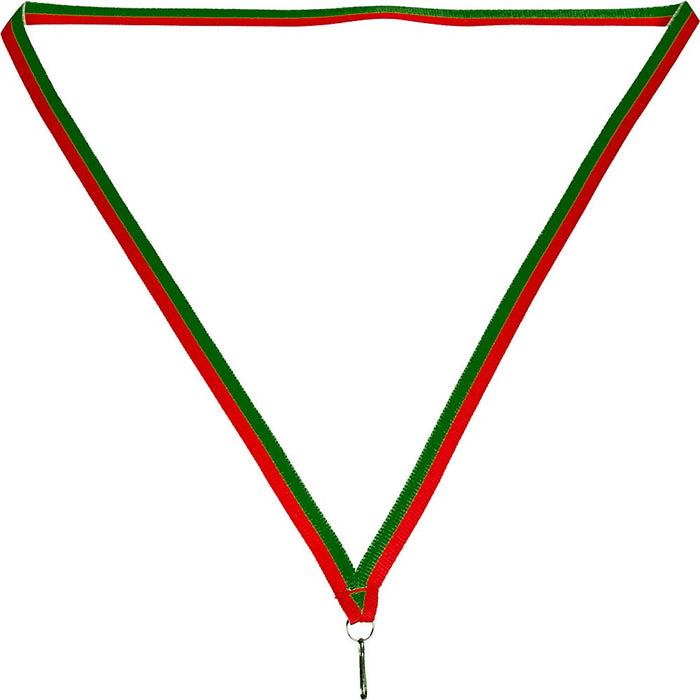 Medaille lint 10 mm rood-groen