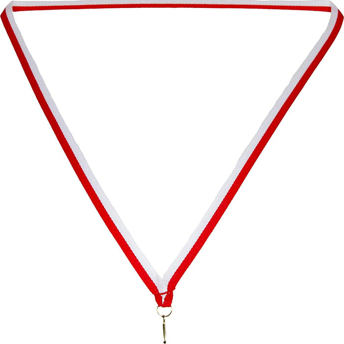Medaille lint 10 mm rood-wit