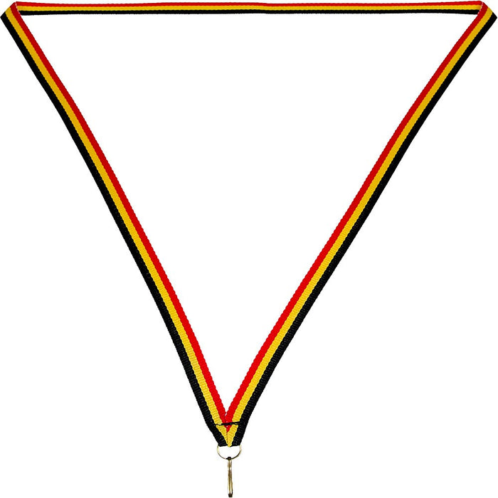 Medaille lint 10 mm zwart-geel-rood