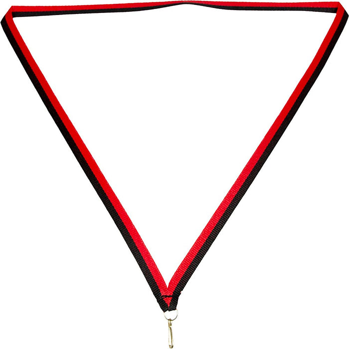 Medaille lint 10 mm zwart-rood