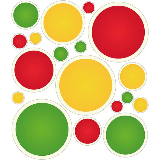 Vel met 18 gekleurde ballen in diverse maten.