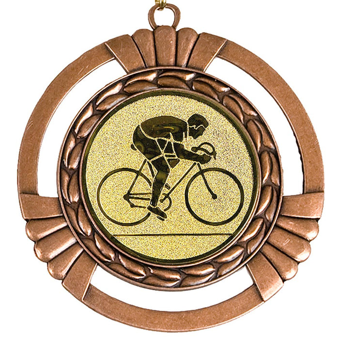 Medaille Gustava brons met afbeelding van wielrenner