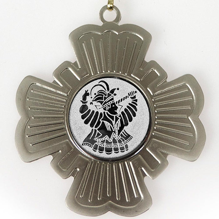 Medaille Micky cross zilver met afbeelding prins carnaval