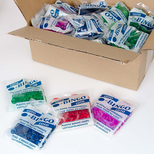 Bingofiches assortie kleuren 15 mm met verpakking