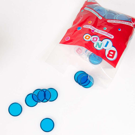 Bingofiches met metalen rand blauw