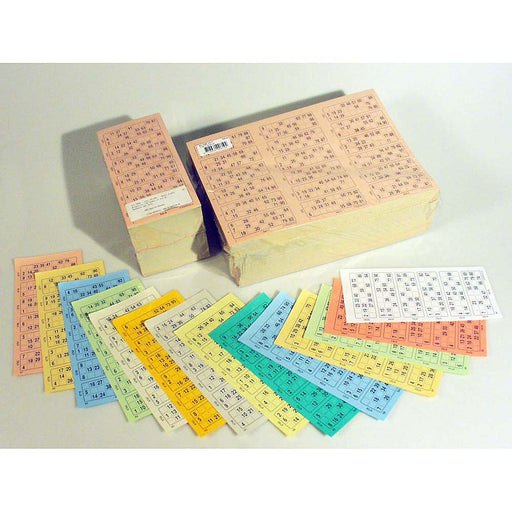 Bingokaarten  1-90 boekje 14 dik overzicht alle soorten
