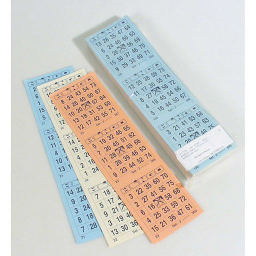 Bingokaarten  1-75 boekje 03 dik groot 3 tickets per vel enkel