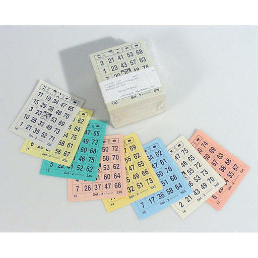 Bingokaarten  1-75 boekje 08 dik groot 1 ticket per vel