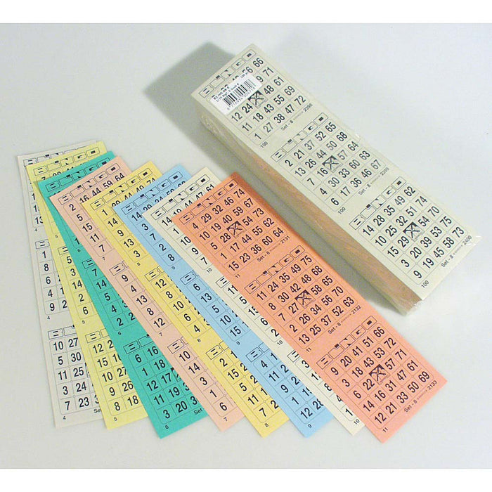 Bingokaarten  1-75 boekje 08 dik groot 3 tickets per vel enkel