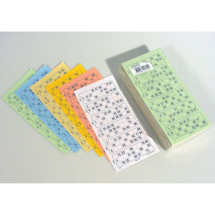 Bingokaarten 1-90 boekje 06 dik enkel