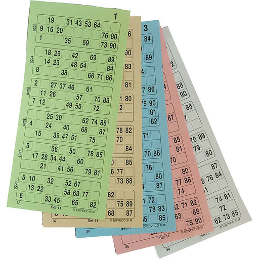 Bingokaarten boekjes 1-90 5 dik enkel foto losse vellen