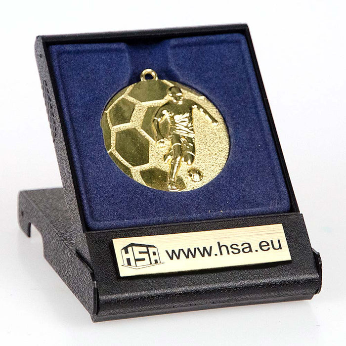 Etui met voetbalmedaille