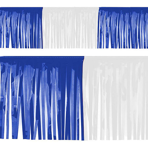 Franje slinger pvc 6 m brandveilig blauw-wit