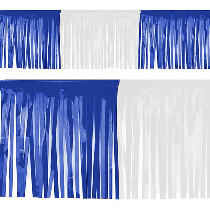Franje slinger pvc 6 m brandveilig blauw-wit