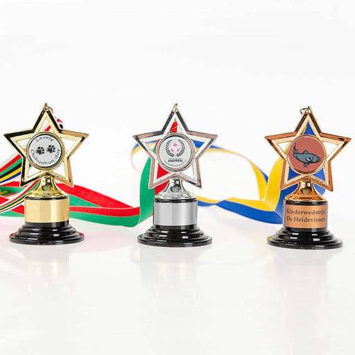 Medaille Mini Trofee met afbeelding en halslint