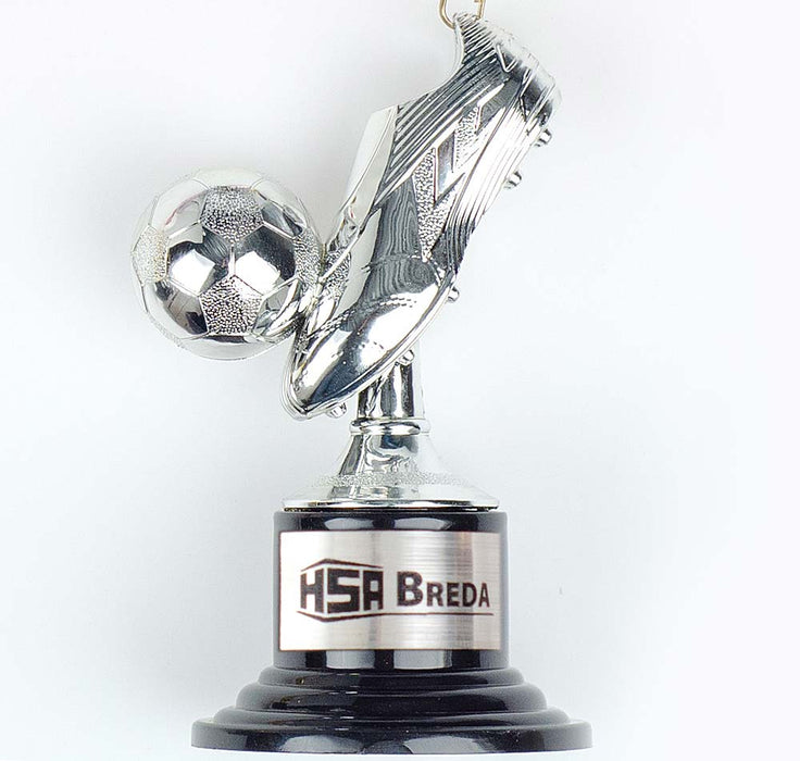 Medaille Mini-voetbalschoen zilver
