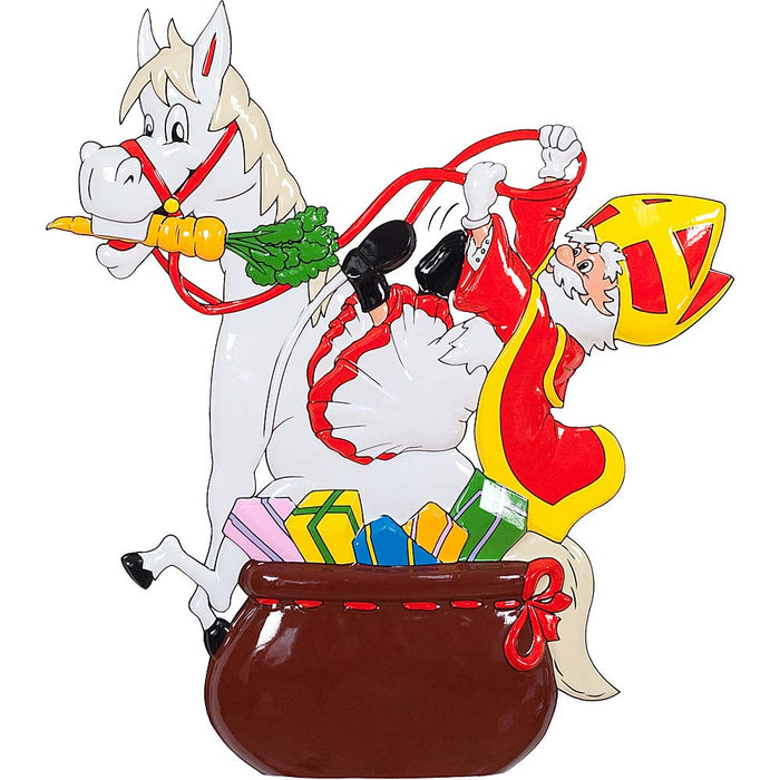 Raamsticker Sint statisch 37 x 33 cm sint met paard
