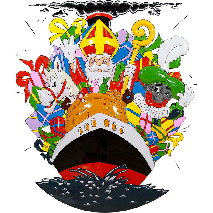 Raamsticker Sint statisch 39 x 33 cm pakjesboot