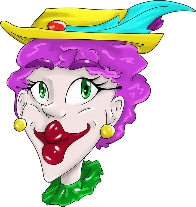Raamsticker statisch clowns FeatheredFancy 40 x 33,5 cm