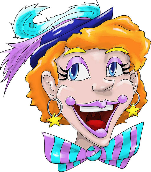 Raamsticker statisch clowns FeatheredSmiling 40 x 33,5 cm