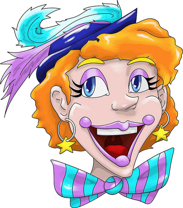 Raamsticker statisch clowns FeatheredSmiling 40 x 33,5 cm