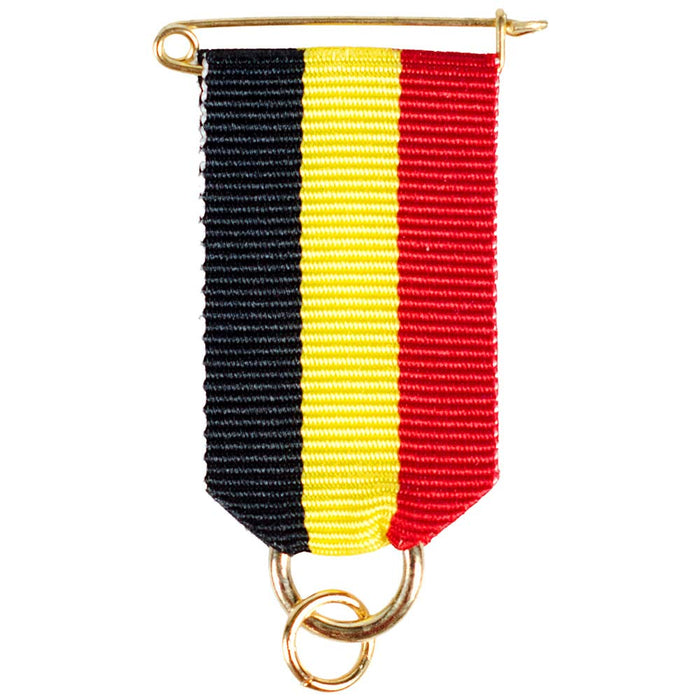 Speldlint 22 mm zwart-geel-rood
