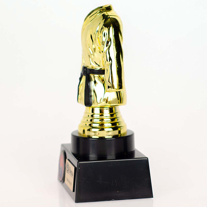 Trofee Judo Goud zwarte band zijaanzicht