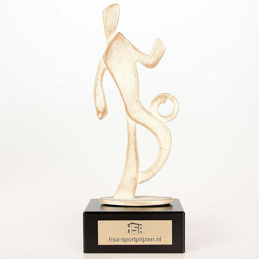 Trofee Voetbal wit goud foto enkel model
