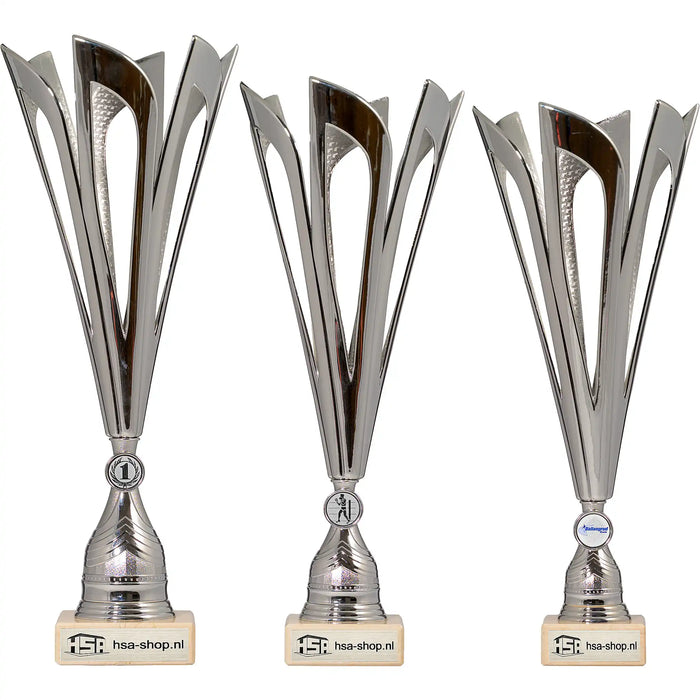 Beker Larissa serie van alle drie de maten op een rijtje.