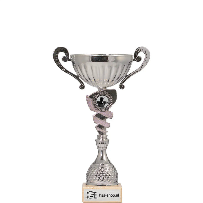Beker Lena 30 cm zilveren beker met oren
