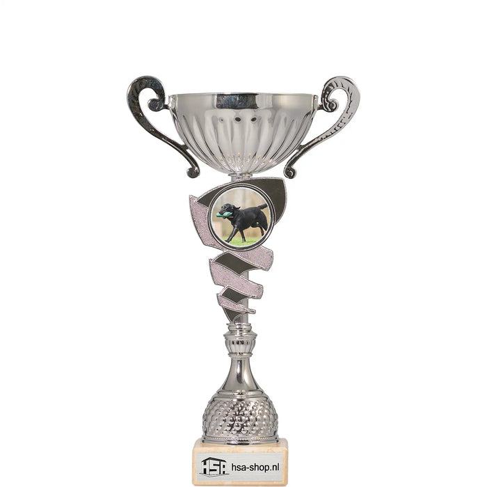 Beker Lena 32 cm met logo en marmeren voet