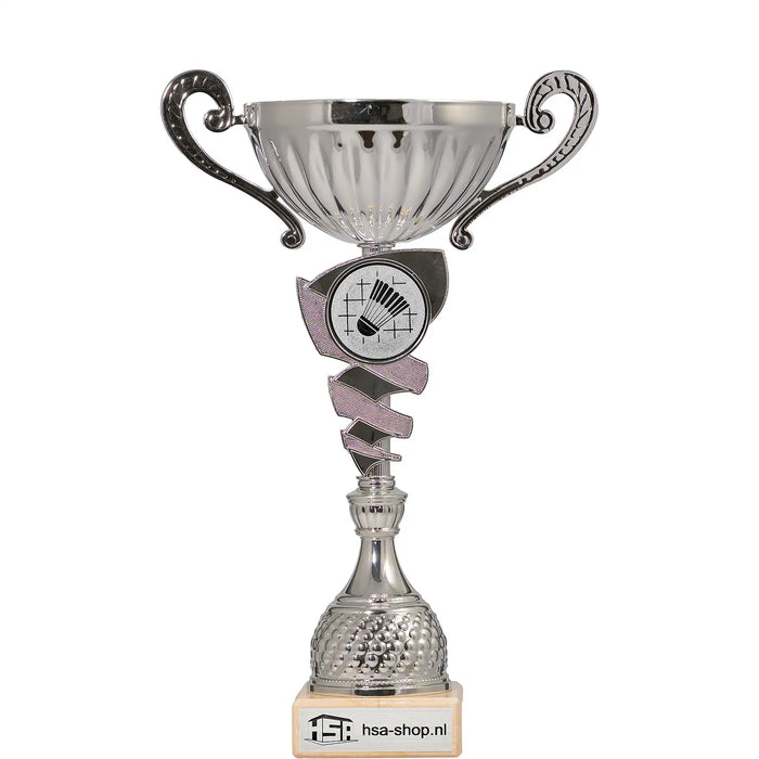 Beker Lena 35 cm zilverkleurige sporttrofee