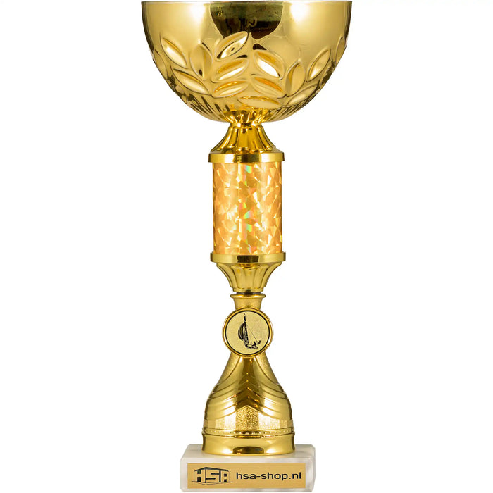 Beker Lucy van 27,5 cm hoog met standaard logo an zeilen.