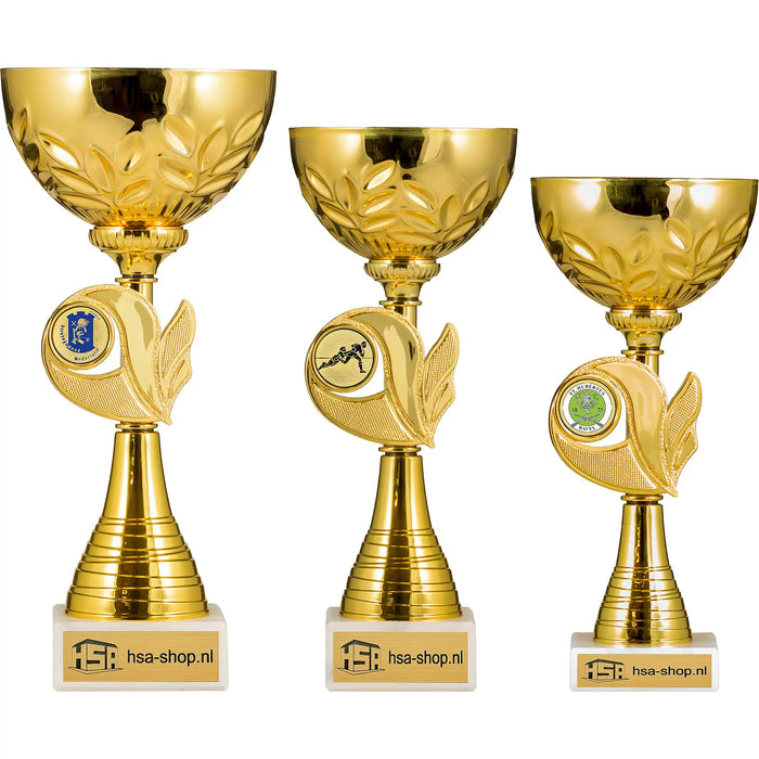 Beker Luna serie van drie maten op een rijtje avn groot naar klein