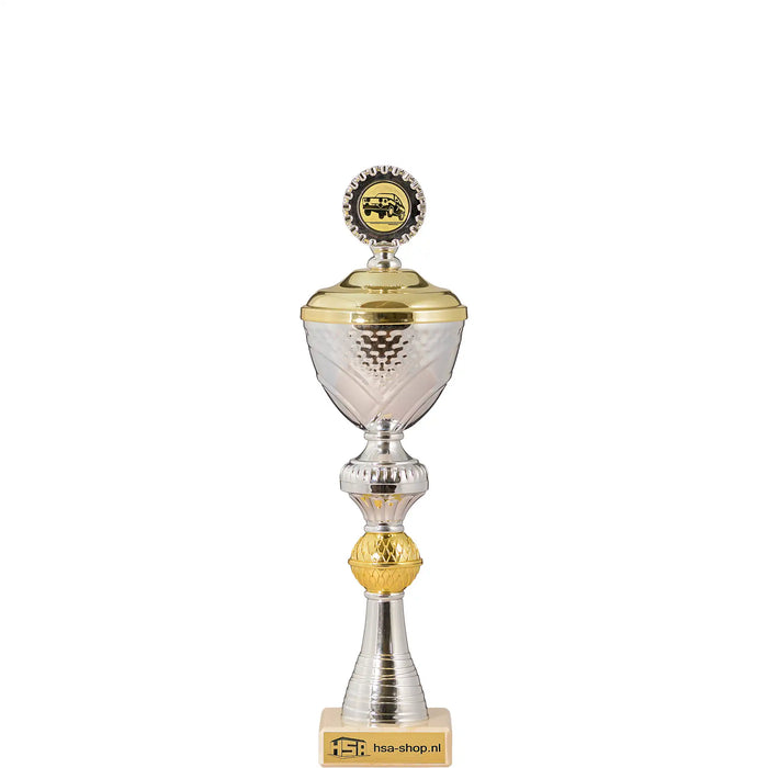 Beker Maya 29,5 cm kleine beker zilver goud.